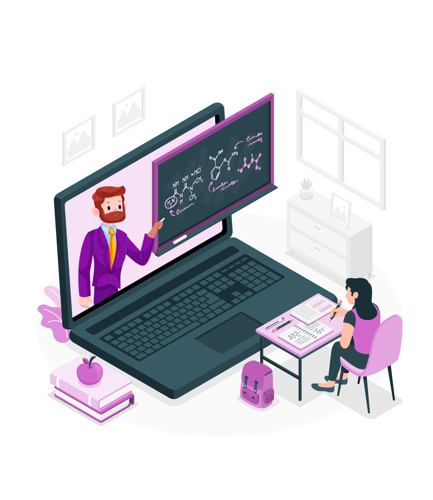 Tutor platform online with virtual classroom setup